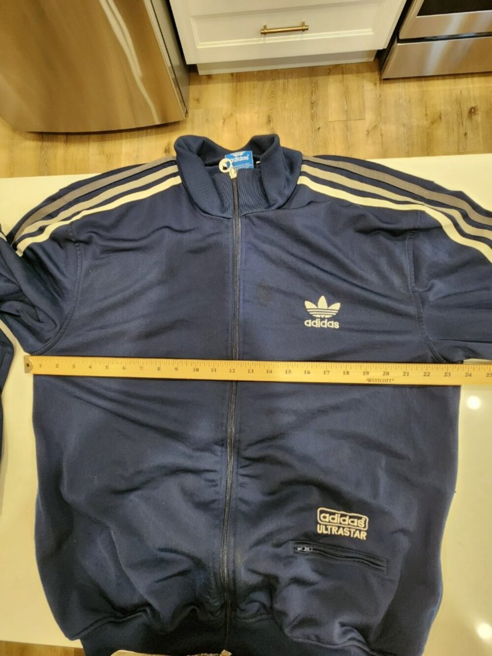 Adidas Ultra Star Trefoil Track Jacket Mens L Blue Full Zip USA Gorpcore - Picture 10 of 16